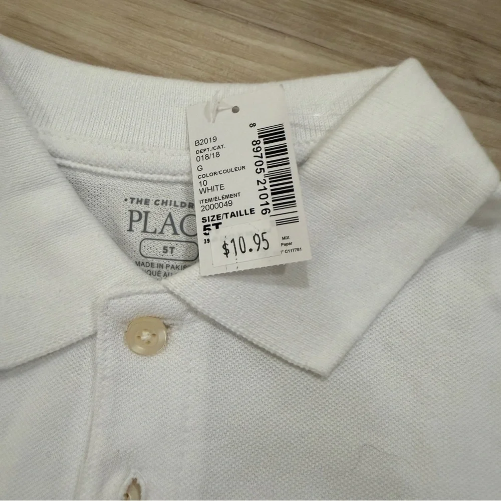 The Children’s Place Classic White Kids Polo Shirt Set of 7 NWT Size 5T